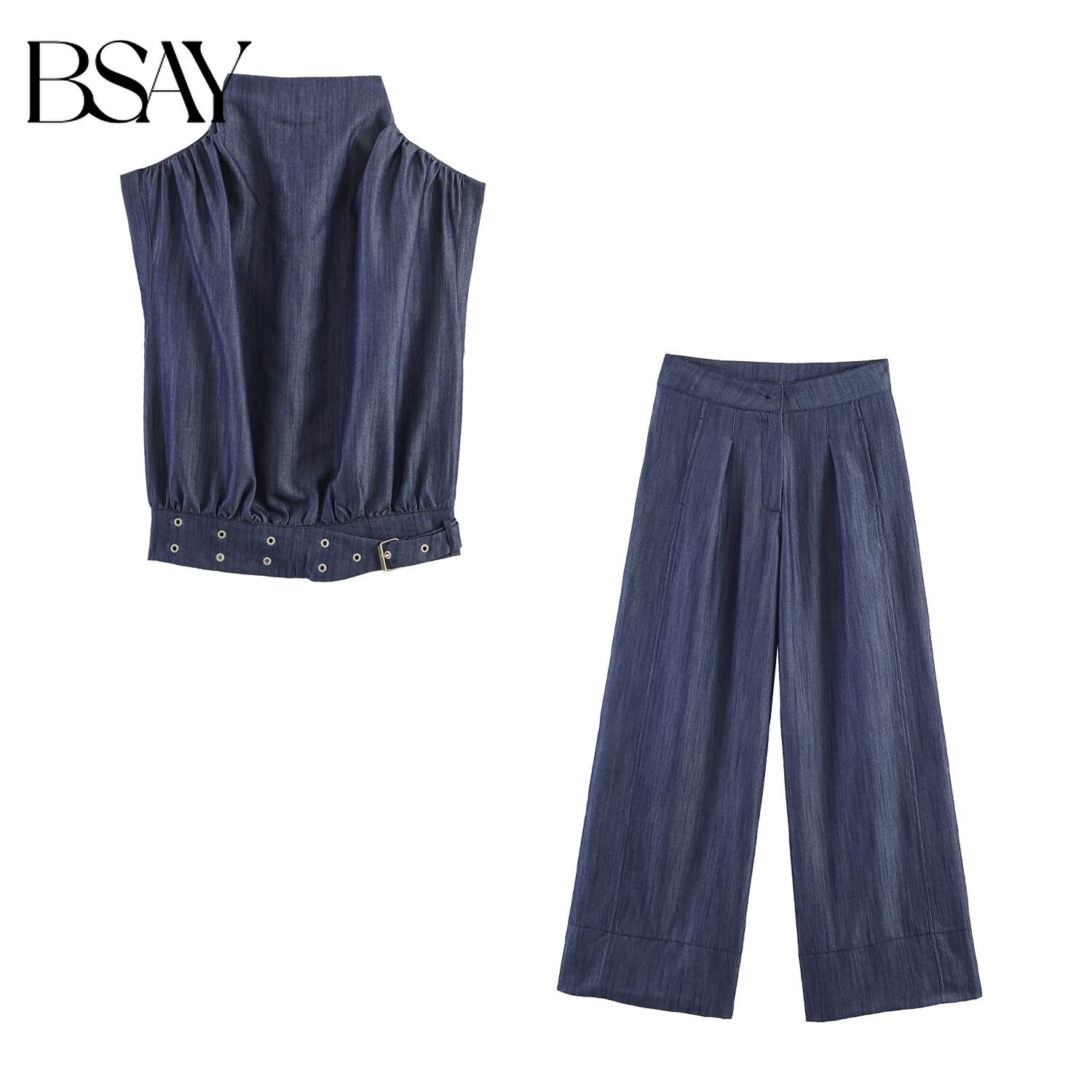 Wide Leg Palazzo Pants - BSAY Fashion Women's Two Piece Stand
