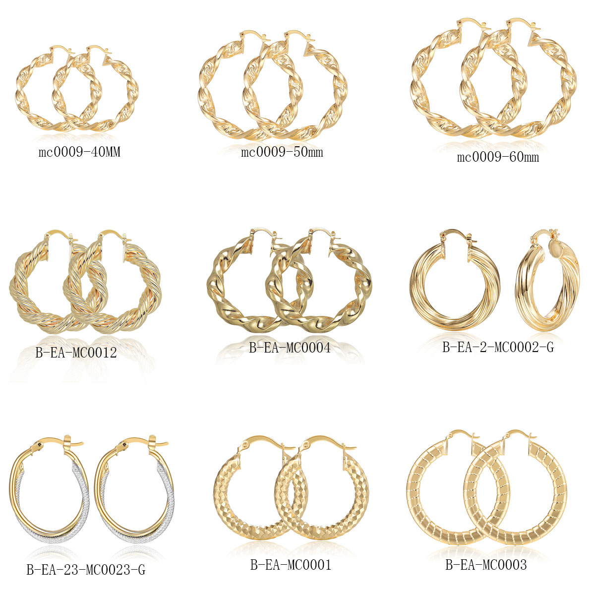 Women'S Fashion Website - 9 Pairs 18K Gold Plated Copper