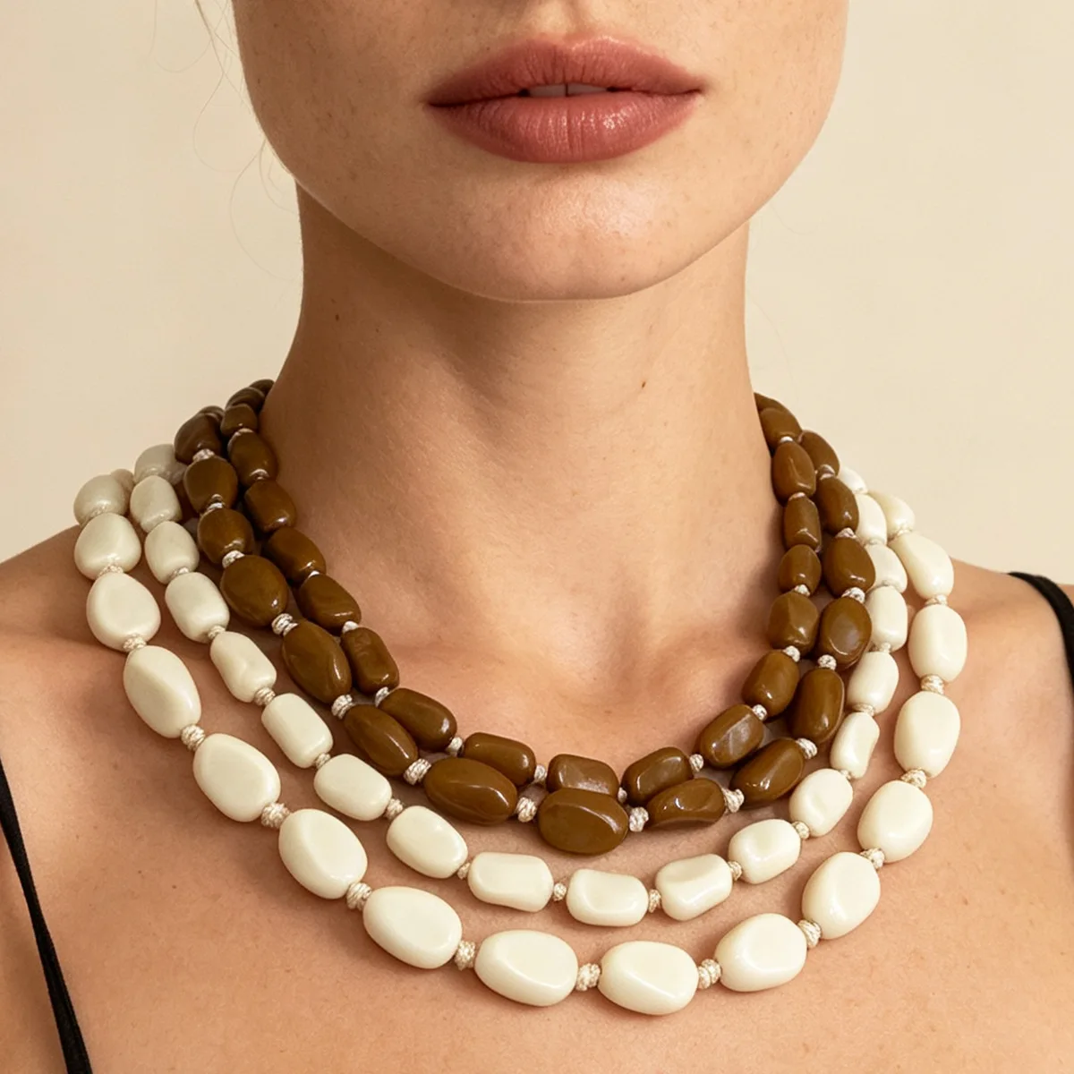 Multilayer Irregular Oval Bead - Women'S Fashion Ww2 recension och pris