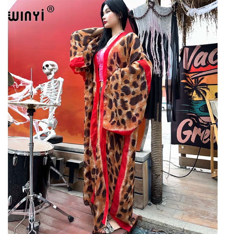2023 WINYI leopard print semi- - Women'S Fashion Kimono recension och pris