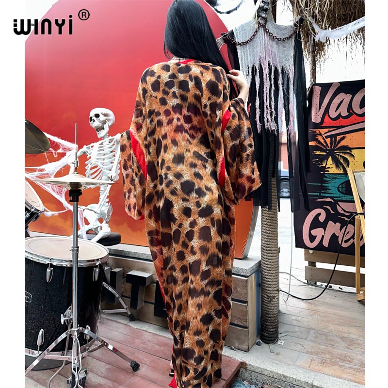 2023 WINYI leopard print semi- - Women'S Fashion Kimono recension och pris