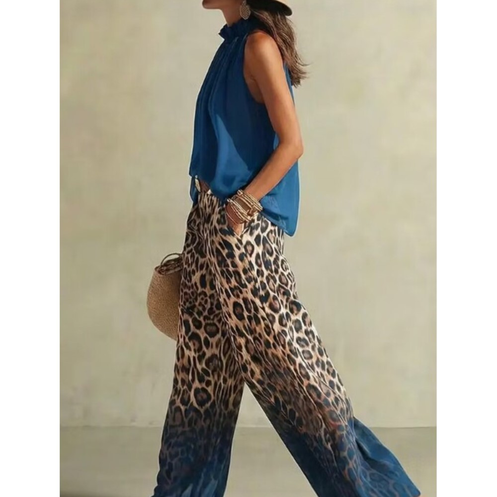 Women's Suit Printed Leopard P - Wide Leg Palazzo Pants recension och pris