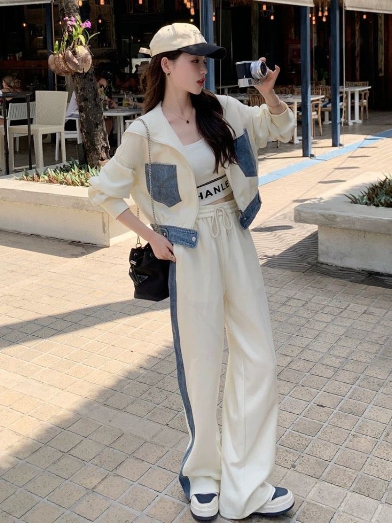 Sweater Denim Splicing Casual  - Wide Leg Palazzo Pants recension och pris