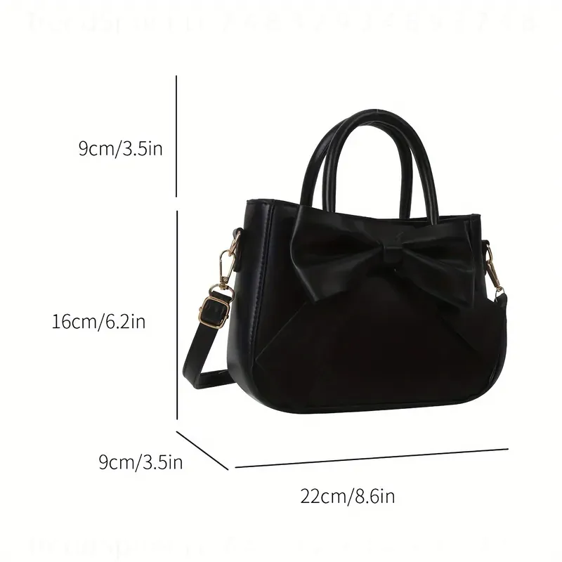 Elegant Black Bow Handbag for  - Women Fashion Handbags recension och pris