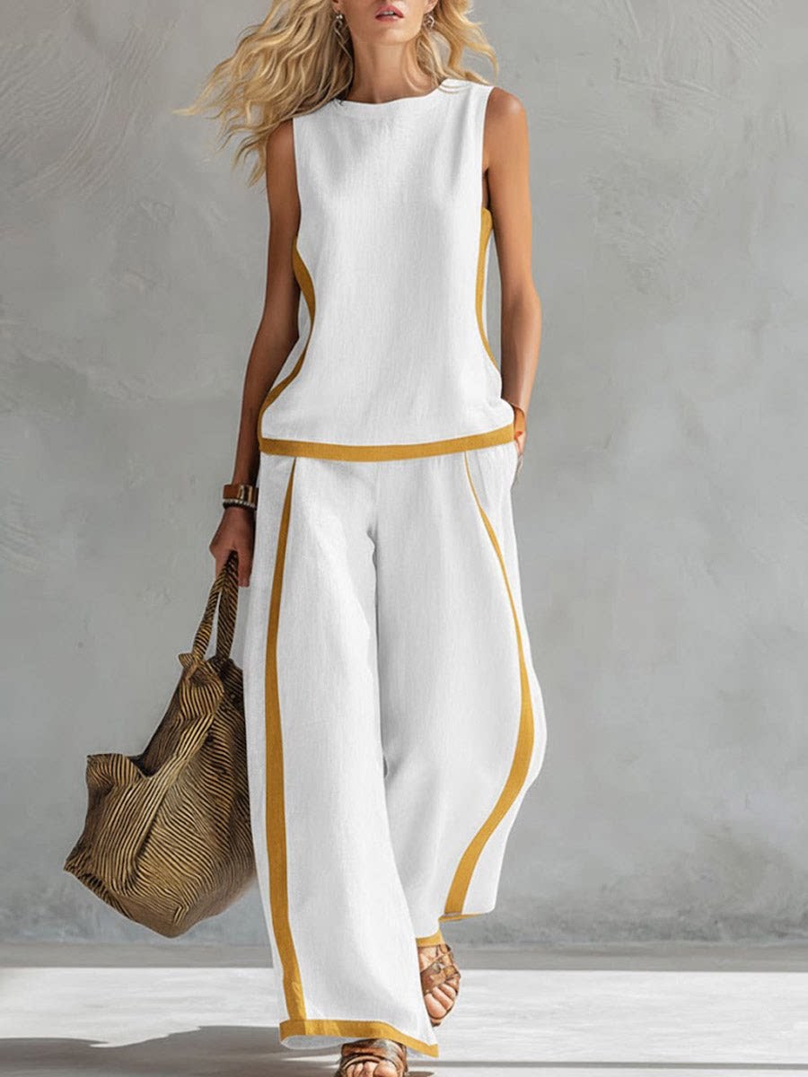Simple Stripe Print Women's Su - Wide Leg Palazzo Pants recension och pris