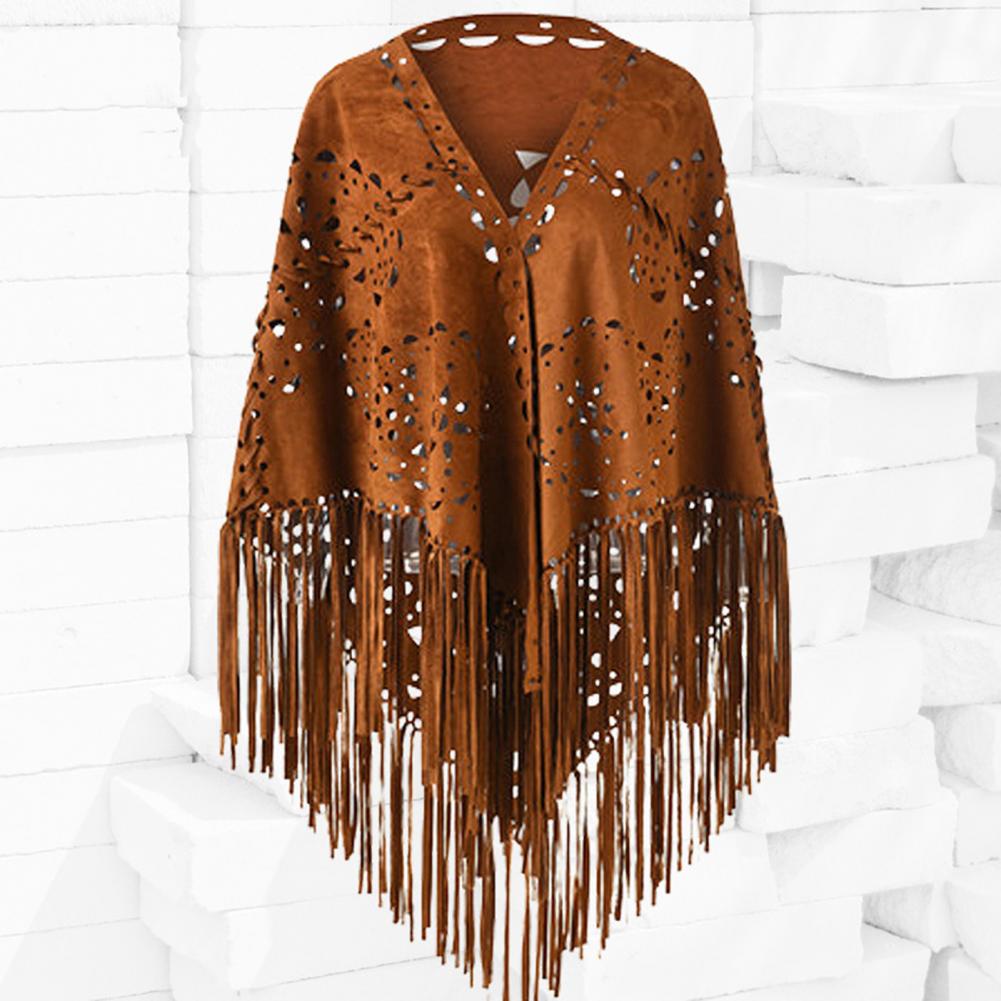 New In 2024 Solid Color Hollow - Women'S Fashion Poncho recension och pris