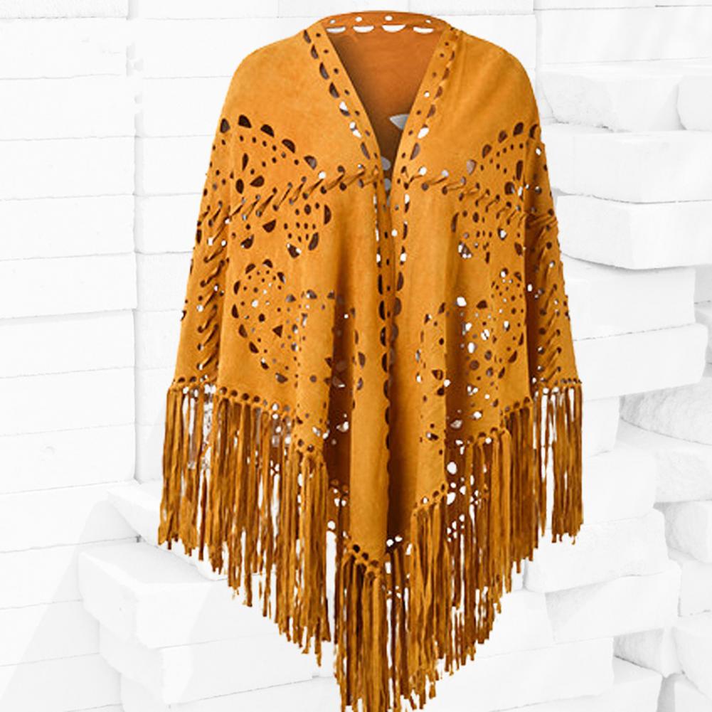New In 2024 Solid Color Hollow - Women'S Fashion Poncho recension och pris