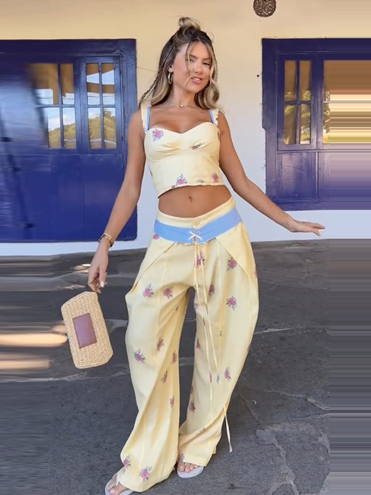 2026 Summer Autumn Print Vest  - Wide Leg Palazzo Pants recension och pris