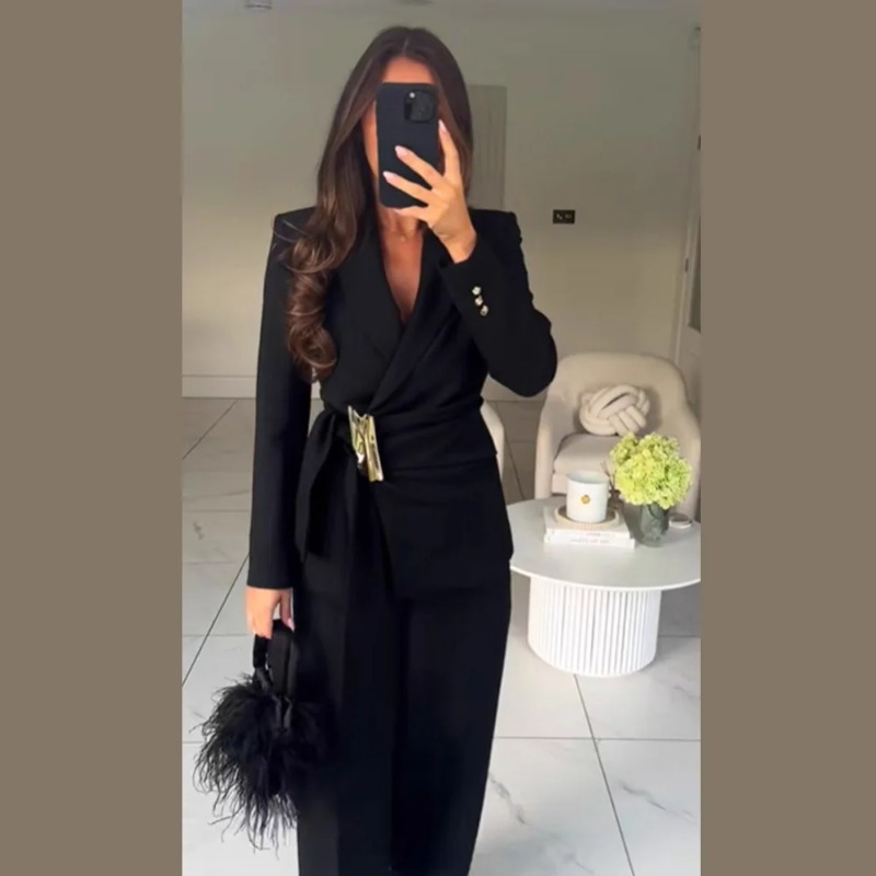 Women's Suit Pants Two-Piece S - Wide Leg Palazzo Pants recension och pris