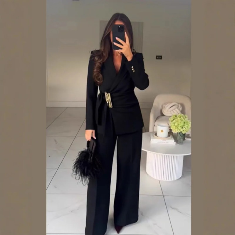 Women's Suit Pants Two-Piece S - Wide Leg Palazzo Pants recension och pris