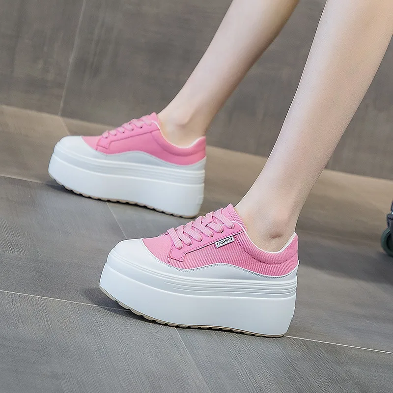 8cm New Canvas Genuine Leather - Sneakers Fashion Women recension och pris