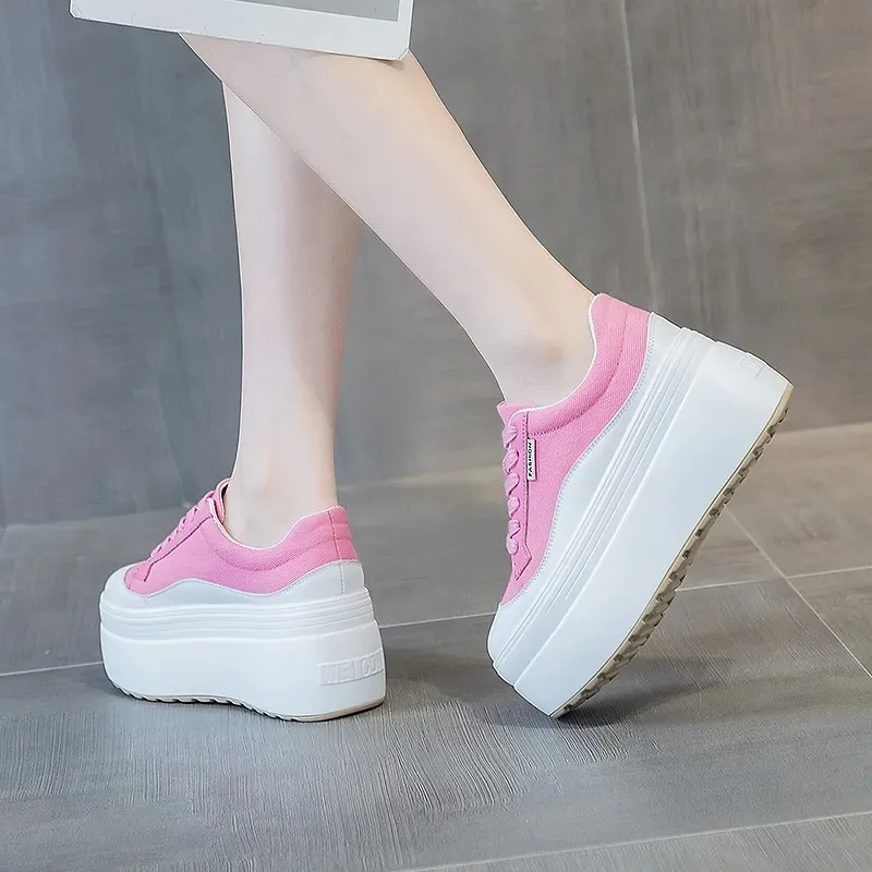 8cm New Canvas Genuine Leather - Sneakers Fashion Women recension och pris