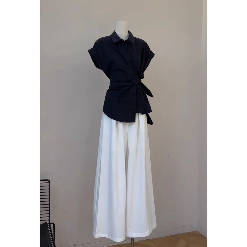 Women's Summer Black Bandage B - Wide Leg Palazzo Pants recension och pris
