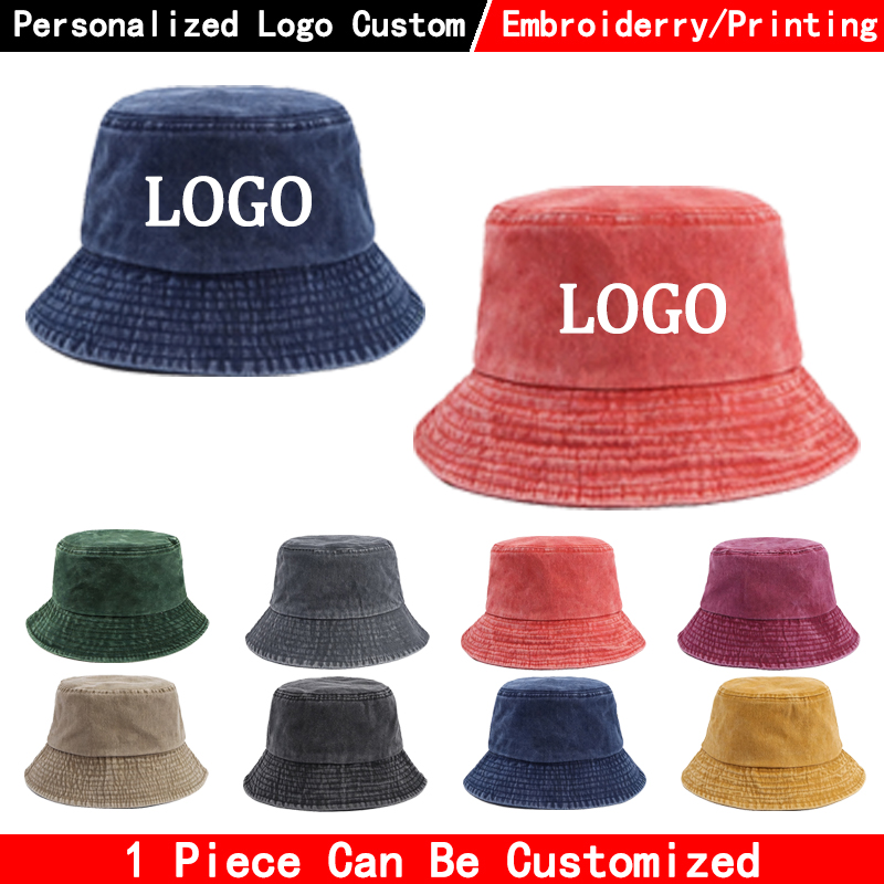 Custom logo Denim Bucket Hat F - Women Fashion Logo recension och pris