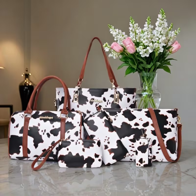 6-piece PU Fashion Cow-pattern - Women Fashion Handbags recension och pris