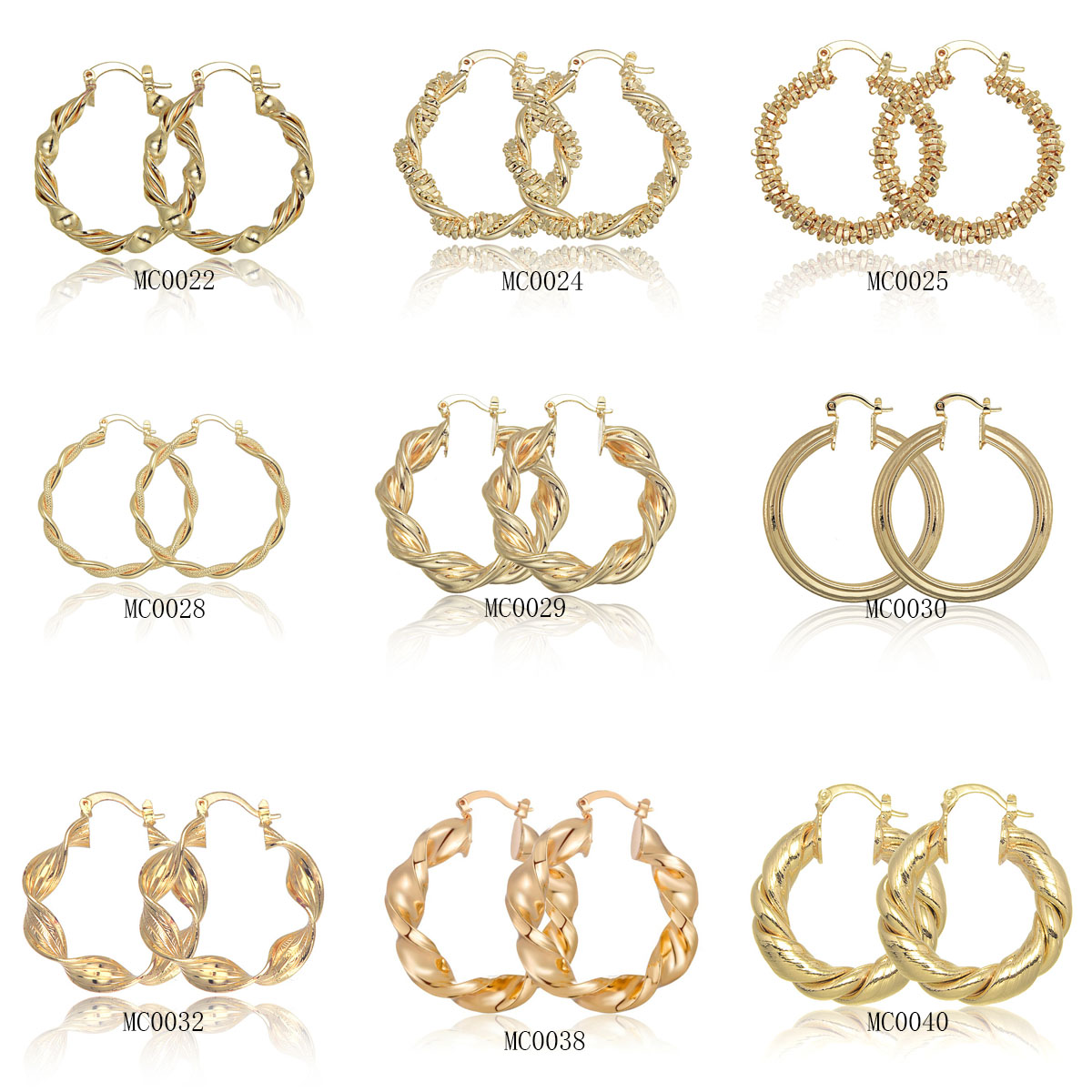 9 Pairs 18K Gold Plated Copper - Women'S Fashion Website recension och pris