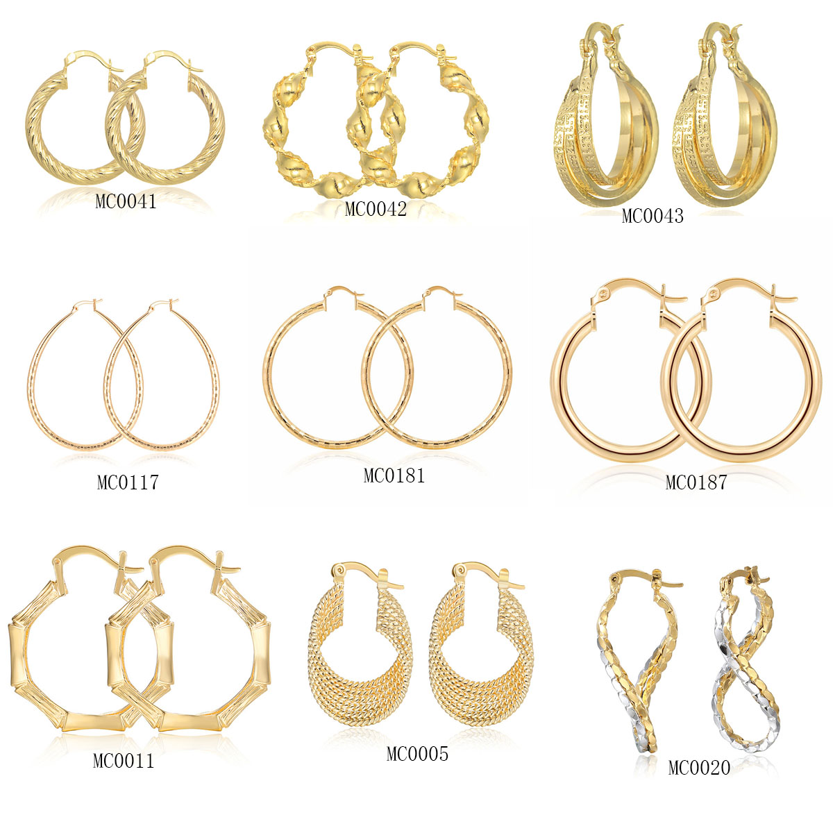 9 Pairs 18K Gold Plated Copper - Women'S Fashion Website recension och pris