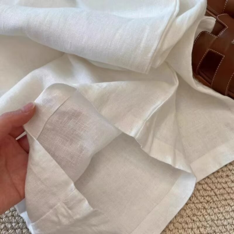 Korean White Cotton Linen Wide - Wide Leg Palazzo Pants recension och pris