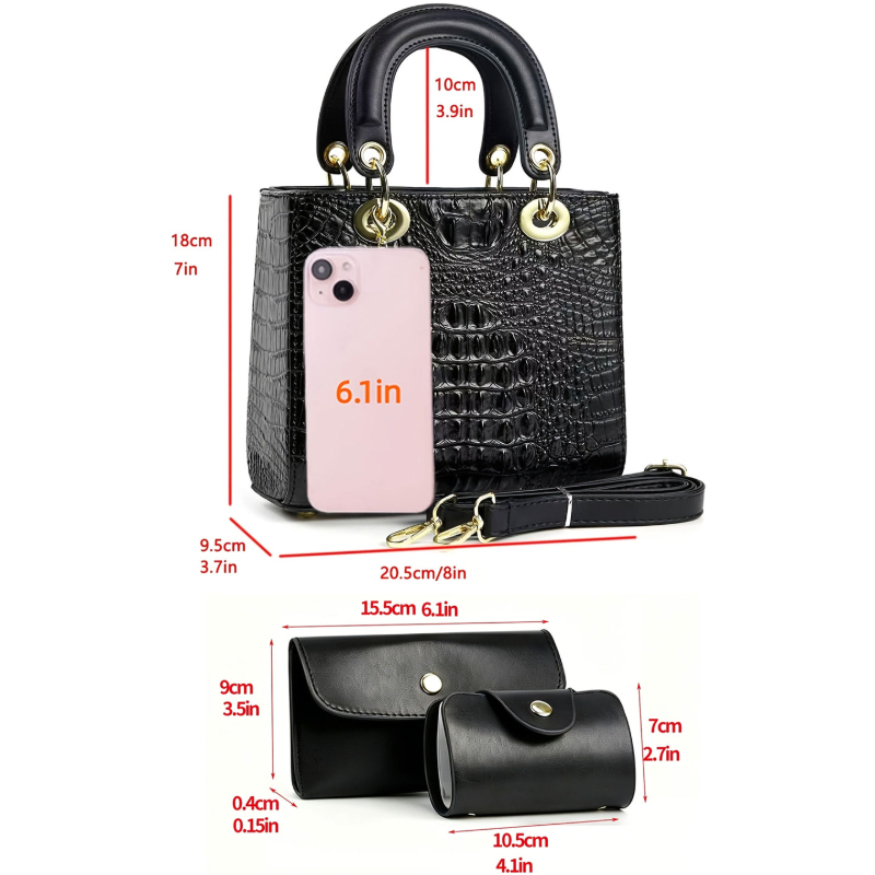 3-piece women's handbag set, s - Women Fashion Handbags recension och pris