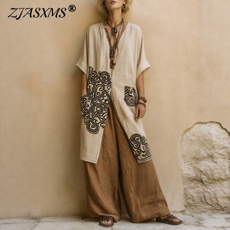 Boho Open Front Kimono Geometr - Women'S Fashion Kimono recension och pris