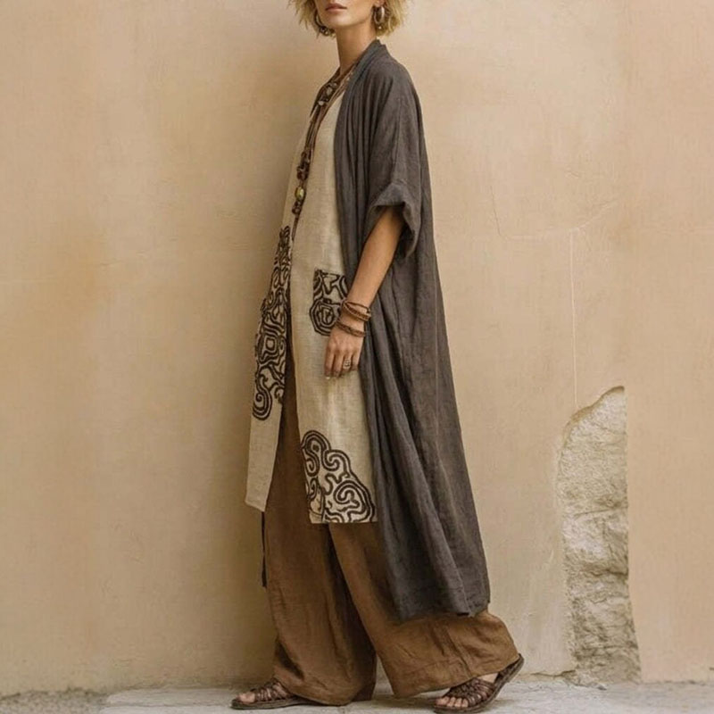 Boho Open Front Kimono Geometr - Women'S Fashion Kimono recension och pris