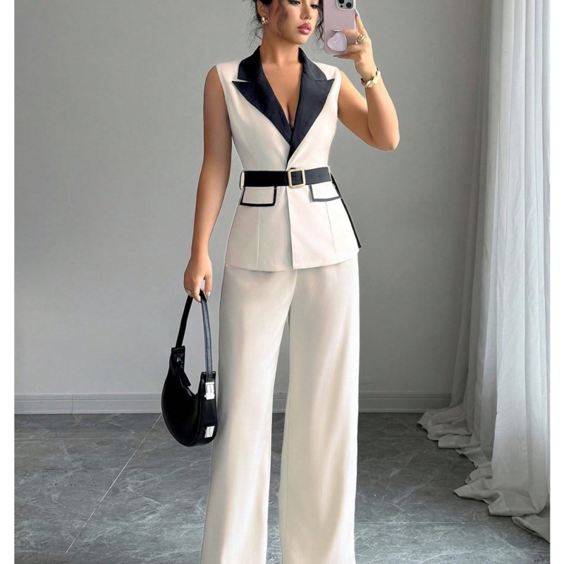 Vest Suit Women Wide Leg Pants - Wide Leg Palazzo Pants recension och pris