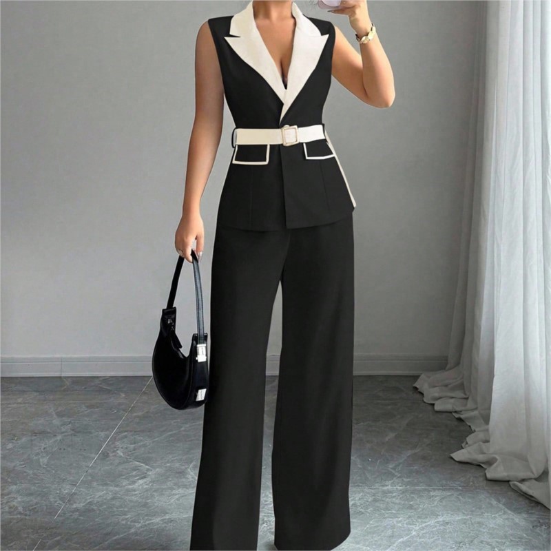 Vest Suit Women Wide Leg Pants - Wide Leg Palazzo Pants recension och pris