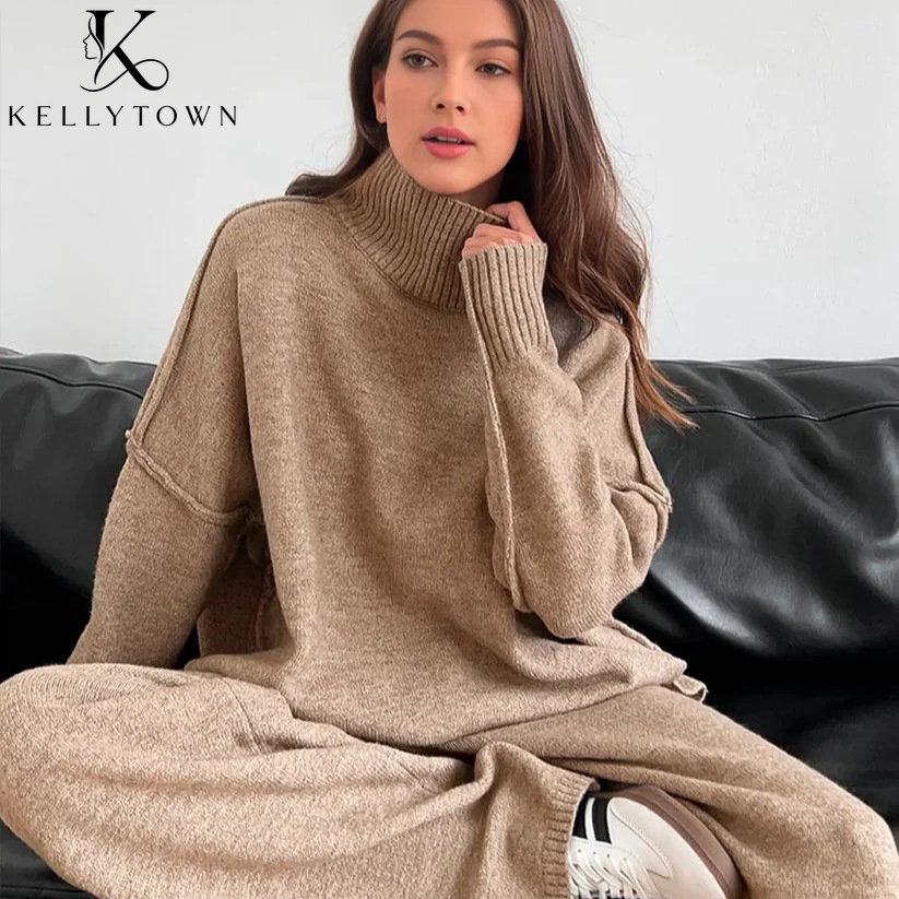 2026 Autumn Winter Knitted Pan - Wide Leg Palazzo Pants recension och pris