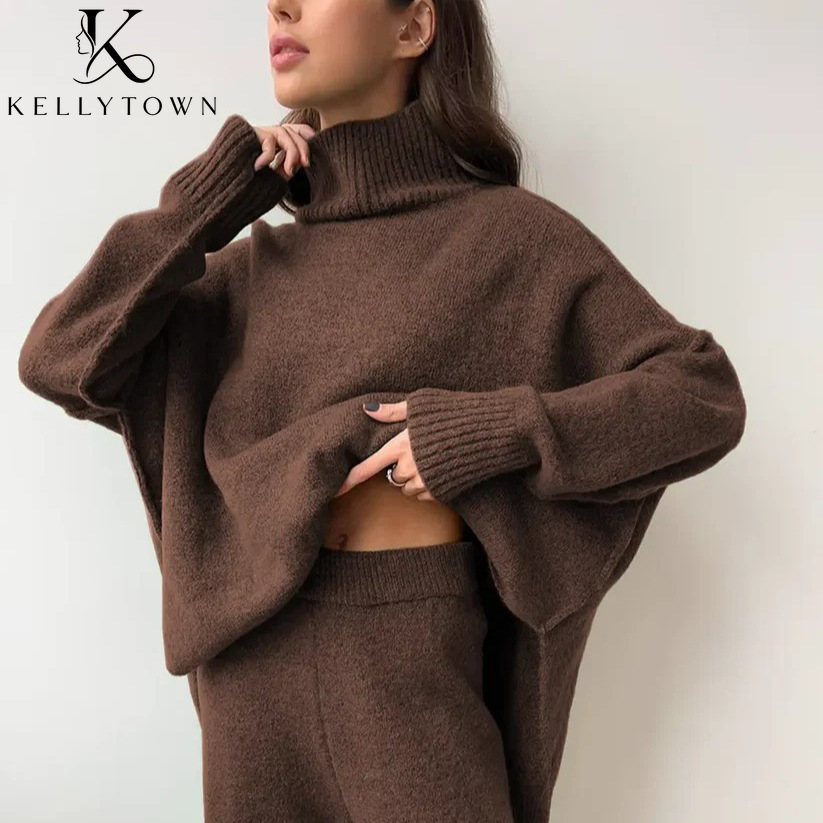 2026 Autumn Winter Knitted Pan - Wide Leg Palazzo Pants recension och pris