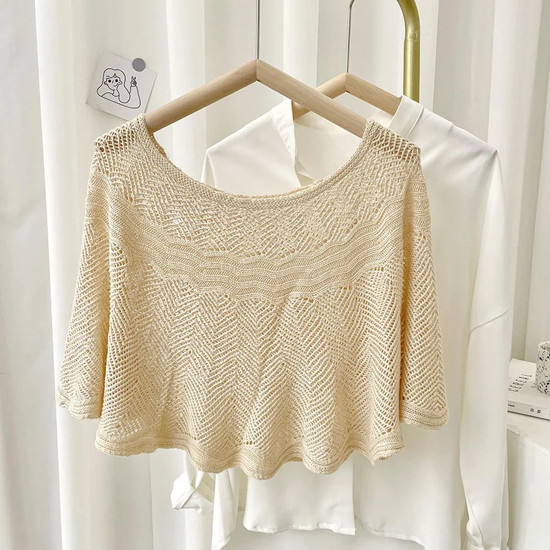 Solid Color Hollow Out Poncho  - Women'S Fashion Poncho recension och pris