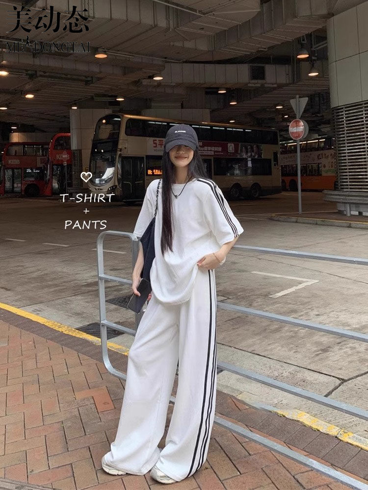 Spring/Summer Loose Casual Set - Wide Leg Palazzo Pants recension och pris